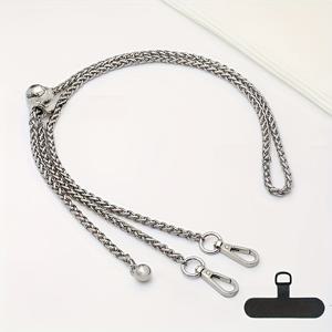 TEMU 1pc 우아한 체인 폰 스트랩 및 크로스바디 백 스트랩 - 조절 가능한 길이 최대 120cm, 내구성 있는 철 재질, 여성에게 완벽한 선물, 세련된 액세서리 | 체인 디자인 | 내구성 있는 철 체인, 폰 액세서리