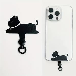TEMU 1/3/5pcs 귀여운 만화 판다/고양이/강아지 잃어버리지 않는 끈 스페이서 360° 회전 탄소 섬유 나일론 휴대폰 끈 스페이서 - 초박형, 내구성, 분리 가능한 고무 링 클립 휴대폰 케이스 액세서리용 매달린 코드