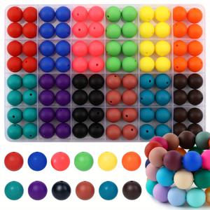 TEMU 96개 15mm 실리콘 비즈, DIY 키체인, 팔찌 및 DIY 공예용 수제 키트