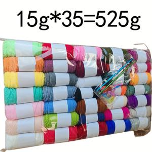 TEMU 15g 35색 니팅 세트 DIY 크로셰 뜨개질 도구 포함|DIY