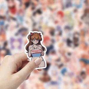 TEMU 55pcs 화려한 애니메이션 와이후 스티커 - 다양한 캐릭터, 물병, 노트북, 스크랩북, 폰 및 스케이트보드 장식 | PVC 소재, 성인 주제 디자인, 물병 스티커 | 애니메이션 와이후 스티커 | PVC 스티커 소재, 애니메이션 스티커