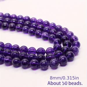 TEMU 천연 자수정 구슬 4mm, 6mm, 8mm, 10mm - 진보라색에서 보라색 DIY 주얼리 만들기용 구형 보석, 팔찌, 목걸이, 귀걸이용 고품질 연마 공예 비즈, 한결같은 품질의 균일한 크기의 비즈