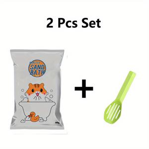 TEMU 햄스터 모래 목욕 키트 2/3개 세트 - 자연광석, 먼지 없음, 애완동물 냄새 제어, 햄스터, 토끼, 기니피그 및 친칠라에 적합, 500g, 놀이 디자인 | 천연석 모래
