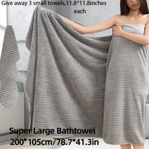 TEMU 4개 세트, 추가 대형 105x200cm 별무늬 타월 1개 포함 - 3개 30*30cm 사각형 타월, 강력 흡수성珊瑚 섬유, 빠른 건조, 탈락 없음, 내구성 - 홈, 해변, 야외에 적합 - 이상적인 휴일 선물, 타월 | 모던 타월 | 줄무늬 패턴, 얼굴 천, 체크 타월 세트|비치타올|수건|샤워커튼