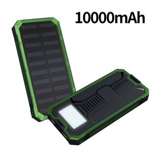 TEMU LED 라이트가 있는 10000mAh 태양광 파워뱅크, 듀얼 출력, 컴팩트 휴대용 폰 충전기|보조배터리