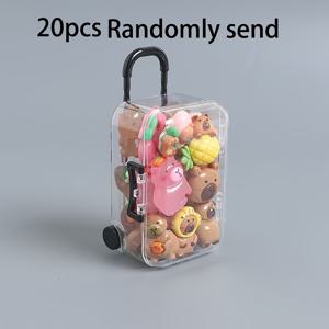 TEMU 컬러풀 발광 귀여운 카툰 카피바라 장식 DIY 세트 - 21개 세트 [20종 카피바라 + 1 캐리어]