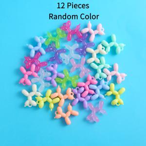 TEMU 20개/12개 DIY 만화 풍선 개 펜던트 - 귀여운 컬러 아크릴 참, 리본 보우 장식, 주얼리 만들기용, 키체인, 폰 케이스, 목걸이 & 귀걸이용 - DIY 애호가를 위한 공예 액세서리, 열쇠고리 장식, 유쾌한 디자인, 매끄러운 질감, 창의적인 취미 활동가들을 위한 장식품