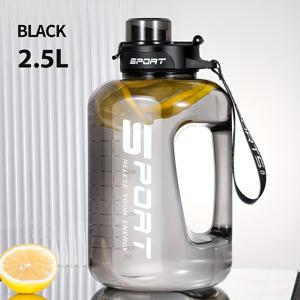 TEMU 1개 2.5L/84.54oz 대용량 누수 방지 빨대 물병 - 휴대용, 튼튼한 PC 플라스틱 플립탑 뚜껑, 야외 스포츠, 여행 및 피트니스에 이상적, 