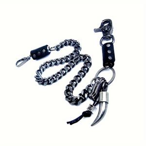 TEMU 남성용 펑크 고딕 스타일 지갑 체인 키체인, 청바지 및 바지용, 남성용 액세서리 선물, 여성에게 적합