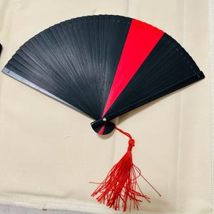 TEMU 우아한 접이식 춤 부채, 빨간색과 검은색, 여성용 세련된 손 부채, 선물 액세서리, 주얼리 및 패션 액세서리 카테고리