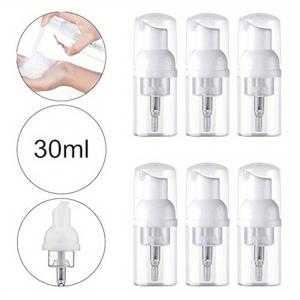 TEMU 6pcs 거품 디스펜서 병 흰색 30ml BPA 무료 리필 형 거품 비누 디스펜서 펌프 병 HDPE 투명 거품 펌프 병 여행 병