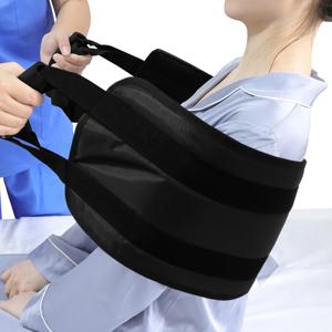 TEMU 1개 검정색 노인 침대에 누운 환자 이동 벨트, 조절 가능한 환자 리프팅 보조 스트랩과 손잡이