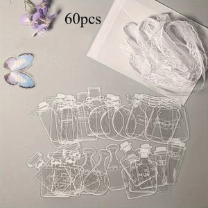 TEMU 독서 애호가 및 북클럽 선물용 손으로 장식된 60개 PVC 투명 책갈피