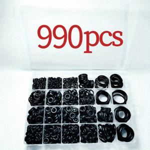 TEMU 990개 고무 O-링 어소트먼트 키트 - 20가지 사이즈, 내유성 및 내구성 있는 밀봉 가스켓, 배관, 자동차, 기계공용 - 공기/가스 연결에 이상적, 재사용 가능한 보관 상자 포함