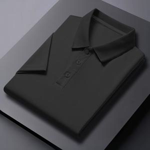 TEMU 남성용 경량 통기성 폴로 셔츠 - 여름 반팔 비즈니스 캐주얼, 남색, 칼라가 있는 버튼 업, 사무실 또는 여가용 편안한 폴리에스터 소재, 비즈니스 캐주얼 의상 | 세련된 폴로 셔츠 | 부드러운 텍스처|오피스룩
