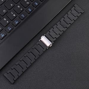 TEMU 1pc 탄소 섬유 시계 스트랩, 삼성 갤럭시 6/5/5 프로/4-6 클래식/액티브 2 링크 브레이슬릿 20mm/22mm, 화웨이 GT 4/2e/3/프로 - 스타일리시 블랙 탄소 섬유 교체 시계 밴드, 캐주얼 스타일, 배포 클라스, 시계 액세서리