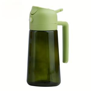 TEMU 2-in-1 유리 올리브 오일 디스펜서 & 스프레이어, 16oz - BPA 프리, 조명 차단 기능, 요리용 인체공학적 핸들, 에어프라이어 및 바비큐용, 그린 색상