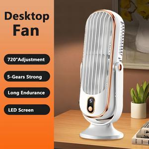 TEMU 휴대용 에어컨 팬, 듀얼 모터 5단계 속도 조절 주변 냉방 | 초저소음 USB 충전식 대형 배터리 - 사무실, 여행, 캠핑, RV 사용에 완벽한 선물 (추수감사절, 할로윈, 크리스마스 추천)|이동식에어컨|책상|휴대용에어컨