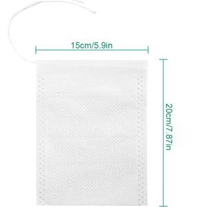 TEMU 100pcs 차 필터 가방 일회용 차 Infusers 가방 Drawstring 표백되지 않은 빈 티백