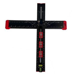 TEMU 1세트 알루미늄 합금 2-in-1 T자 목공 눈금자 - 정밀 펀칭 및 위치 지정 측정 표시 (1.5mm, 3.5mm, 4.5mm, 5.5mm, 8.5mm) 정확한 드릴링 및 레벨링용, 레드/블랙