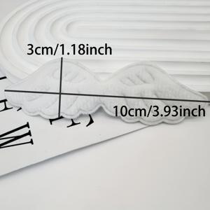 TEMU 40개 플러시 화이트 윙 패브릭 패치, DIY 의류 및 헤어 액세서리용 소프트 텍스처 펠트, 3.85
