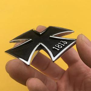 TEMU 1pc 레트로 금속 크로스 엠블럼 배지 - 독일 1813 말라제 의지, 3D 스테레오스코픽 디자인, 및 자동차용 내구성 있는 미니 크로스 메달 스티커, 세련된 꼬리 장식, 엠블럼 스티커 | 크로스 엠블럼 | 세밀한 디테일
