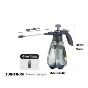 TEMU ZUIHESHINI 1.5L 물뿌리개, 조절 가능한 노즐이 있는 에어 프레셔 물뿌리개, 노즐을 늘리거나 줄일 수 있음, 물뿌리개, 물뿌리개, 분무기, 소독, 세척 스프레이 병