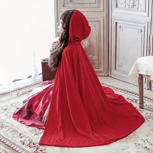 TEMU 1개 작은 빨간 모자 망토 - 화려한 빨간 폴리에스터 파티 망토, 90cm - 할로윈, 크리스마스, 부활절, 데이 등에 이상적 | 축제 행사용 다용도 코스프레 숄, 할로윈 마녀 후드 망토
