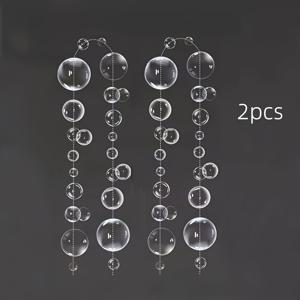 TEMU 2pcs 스트링 바다 거품 장식, 매달린 스트리머 해변 배너, 바다 파티 용품용 아ンダ워터 배경, 머메이드 생일 파티 장식