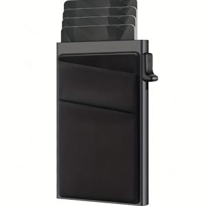 TEMU 남성용 RFID 차단 알루미늄 합금 지갑, 슬림 자동 팝업 카드 케이스, 팝업 기능이 있는 카드 홀더