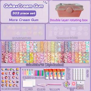 TEMU 303pcs Guka 스티커 스ूट DIY 손수 만든 키트-Mixed Colors, 플라스틱 재질, 할로윈과 크리스마스에 적합-완벽한 생일 또는 휴일 선물, 휴대하기 쉽습니다.