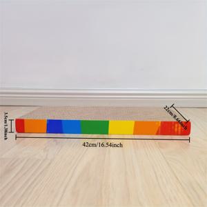 TEMU 1pc 다기능 곡선 카드보드 고양이 긁는 보드 - 상호작용 놀이, 긁는 및 휴식 패드 고양이, 내구성 및 세련된 컬러풀 , 고양이 긁는 패드