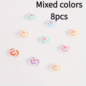 TEMU 8pcs 미니 하트 모양 젖꼭지 - 혼합된 색상, ABS 플라스틱, 인형집 액세서리, DIY 수제 장식, 재미있는 미니어처 | 파스텔 색상 | 내구성 있는 ABS