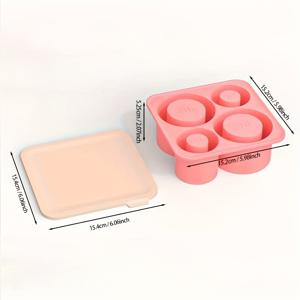 TEMU 1pc 실리콘 얼음 만드는 공간, 뚜껑이 있는 4개의 대형 원통형 얼음 틀, 뚜껑과 보관함, 쉽게 분리 가능, 여러 개의 보온 컵에 적합, 모든 음료에 적합