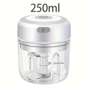 TEMU 100/250ml 미니 전기 마늘 다지기 및 고기 갈기 - USB-Powered 리튬 배터리, 마늘, 생강 및 더 많은 강력한 플라스틱 주방 가제트, 손쉬운 보관을 위한紧凑设计, 주방 가제트 | 현대 주방 도구 | 내구성 있는 플라스틱 몸체