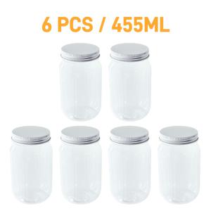 TEMU 4개/6개 455ml 보스턴 병 뚜껑 밀폐용기, 재사용 가능한 플라스틱 저장 용기 - 곡물, 건조 식품, 음료, 향신료, 간식, 주방 및 가정용 빈 병