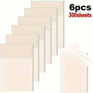 TEMU 6개입/12개입, 투명 스티키 노트 300/600장, 3x2인치, 클리어 스티키 노트, 자체 접착식 메모지, 방수 반투명 컬러 메모 패드, 독서, 학습, 회의, 학교, 사무실 및 가정용 메시지 노트