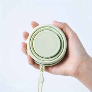TEMU 휴대용 실리콘 접이식 컵 - 무취, 식품 등급 구강 세척제 & 칫솔 홀더, 여행 및 캠핑용, -40°C에서 230°C까지 내열성