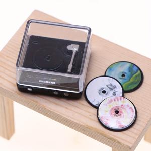 TEMU 빈티지 미니 CD 플레이어 인형집 장식용 - 컬렉터블 메탈 레트로 뮤직 플레이어, 혼합 색상 디스크 포함, DIY 침실 & 거실 모델 (성인 및 청소년 14세 이상을 위한 아마추어 취미 선물)