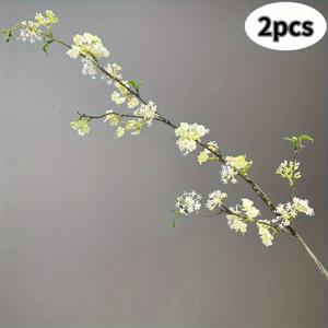 TEMU 2pcs, 인공 꽃 시뮬레이션 흰 눈 버드 나무 홈 장식 꽃 홈 장식, 웨딩 장식, 호텔 장식, 사진 장식 등에 적합