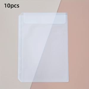TEMU 10개 세트의 플래너 스티커, 영수증, DIY 저널 정리함용 투명 지퍼 파우치가 있는 A5 PVC 바인더 포켓
