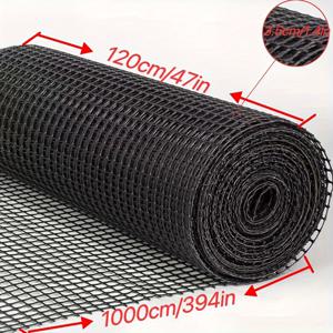 TEMU 다용도 검은색 플라스틱 그물망 - 1.2x10피트, 닭 & 오리 사육, 어항, 과수원, 정원 및 사슴 울타리에 이상적