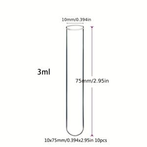 TEMU 10pcs 보리실리케이트 유리 원형 바닥 시험관, 과학 실험, 장식, 식물 번식 및 휴일 선물용 투명 유리 시험관.