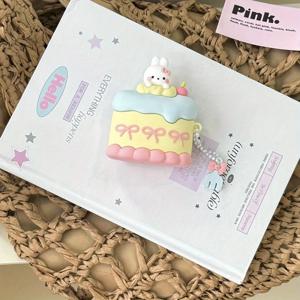 TEMU 애플 에어팟 프로 2세대/3세대용 귀여운 3D 디저트 케이크 실리콘 케이스 - 핑크 프로스팅 체리 & 리본 디자인, 