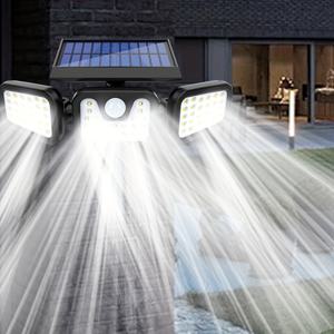 TEMU 3개의 헤드가 있는 접이식 태양열 LED 벽 조명, IP55 고품질, 정원, 마당, 복도, 차고, 야외 조명 및 가정용으로 적합합니다.