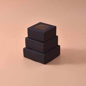 TEMU 20개 크래프트 종이 보석 선물 상자 (투명 창문 & 안전 잠금장치) - 3가지 사이즈 (2.36x2.36x1.18인치, 2.76x2.76x1.18인치, 3.15x3.15x1.18인치) - 결혼식, 생일, 어머니날용 고품질 파티 용품 및 보석 전시 포장, 세련된 디자인, 재활용 가능