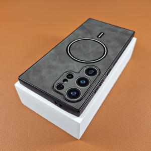 TEMU 갤럭시 S21 S22 S23 S24 S25 울트라 플러스용 럭셔리 인조 가죽 마그네틱 무선 충전 소프트 케이스 보호 커버|S21케이스|S22케이스