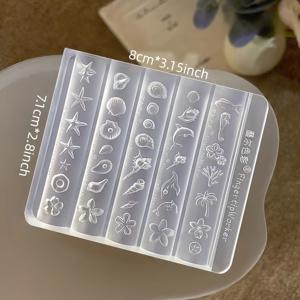 TEMU 1pc DIY 매니큐어용 오션 스타일 실리콘 네일 몰드 - 여름 쉘, 콩, 별어미 3D 아트 장식, 투명 원래 몰드 네일 아트 크래프트, 네일 액세서리, 손수 만든 매니큐어, 창의적인 크래프트, 내구성 있는 크래프트, 미용 애호가