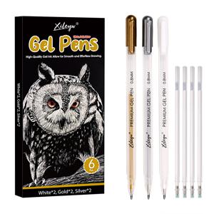 TEMU 3색 젤 펜 세트 화이트 골드 및 실버 0.8mm 1mm 펜촉 아카이브 잉크 롤러볼 펜 블랙 페이퍼 드로잉 스케치 일러스트레이션 디자인 및 어른용 컬러링 북용