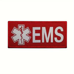 TEMU 1개 반사 응급 의료 서비스-EMS 패치 후크 앤 루프 패치, 재킷, 청바지, 옷, 배낭, 토트 백용 아플리케